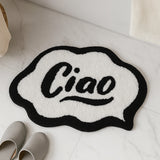 Feblilac Black and White Ciao Tufted Bath Mat