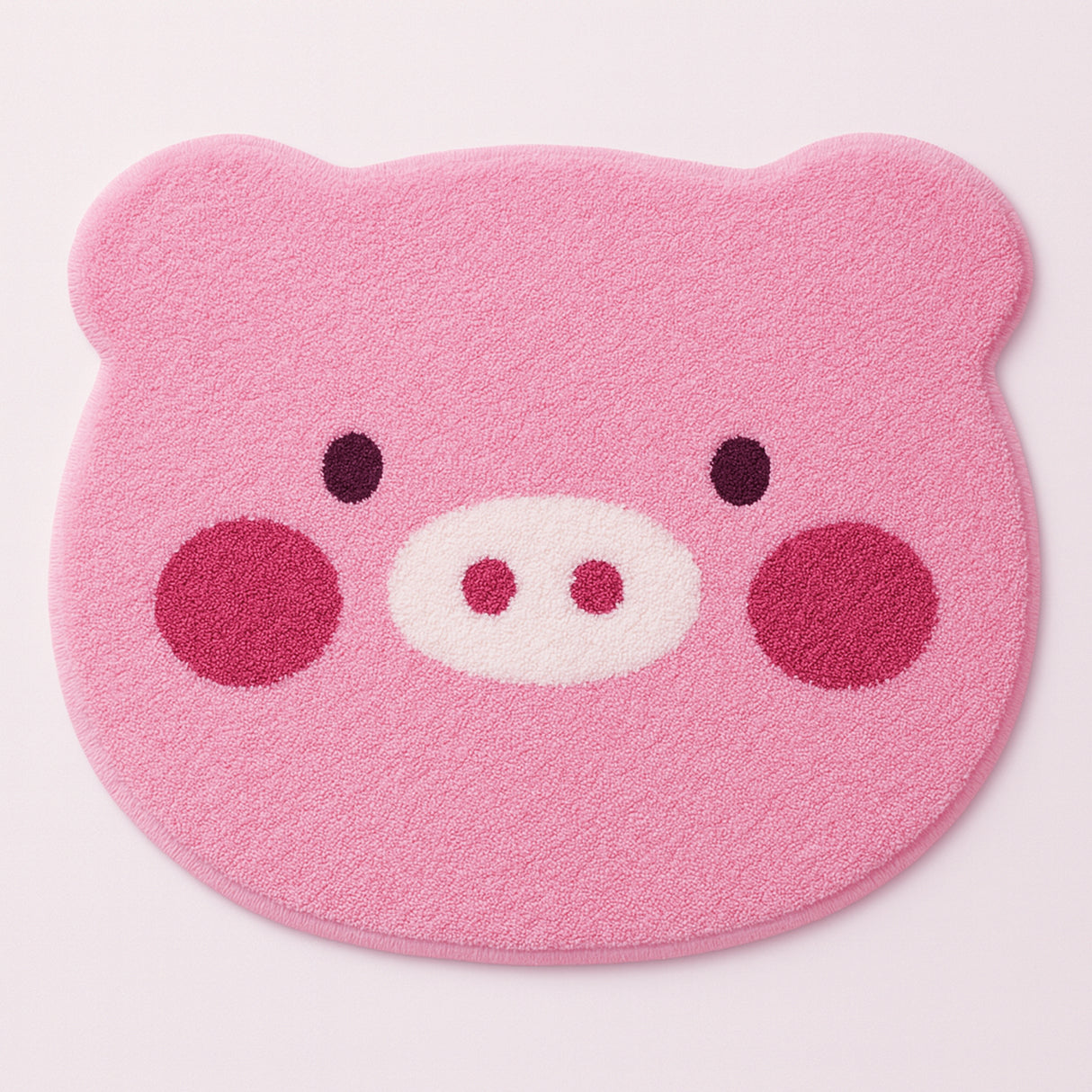 Feblilac Pig Bath Mat, Cute Animal Bathroom Rug, Soft Flush Non-Slip Water Absorbent Mat