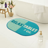 Relax Tab 200mg Tufted Bath Mat – Funny Pill Shaped Bathroom Rug