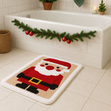 Feblilac Santa Claus Christmas Bath Mat – Holiday Non-Slip Bathroom Rug