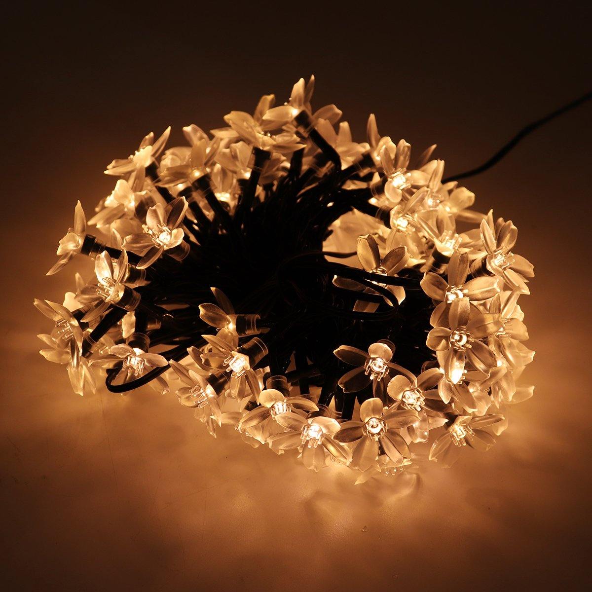 12M 100LED Solar Power Flower Lamp LED String Fairy Lights Waterproof LED Flower Light String Solar Garlands Garden Christmas Decor For Outdoor