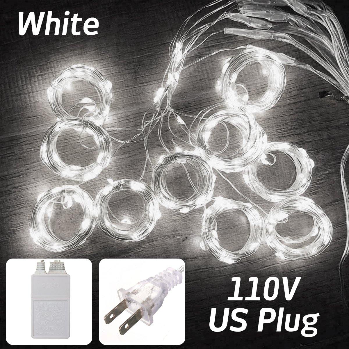 AC110V 300LED Curtain Fairy String Light Window Christmas Wedding Party Decor Lamp US Plug