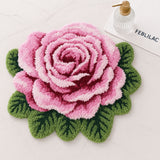 Feblilac Rose Shaped Bath Mat – Tufted Plush Flower Rug for Bathroom or Bedroom