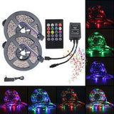 5M 10M 3528 RGB Music Sync Voice Control LED Strip Light + 22Keys IR Remote Control Or 3A EU US Power Adapter