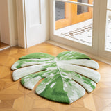 Monstera Bedroom Mat, Handmade Tufted Rug for Living Room
