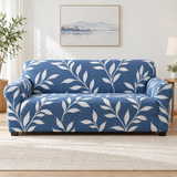 Blue White Elastic Stretchable Couch Cover