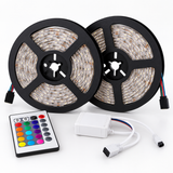 2x5M 2835 SMD Non-waterproof RGB LED Strip Light 24Keys Remote Control KTV Hotel Bar Home TV Back Lighting