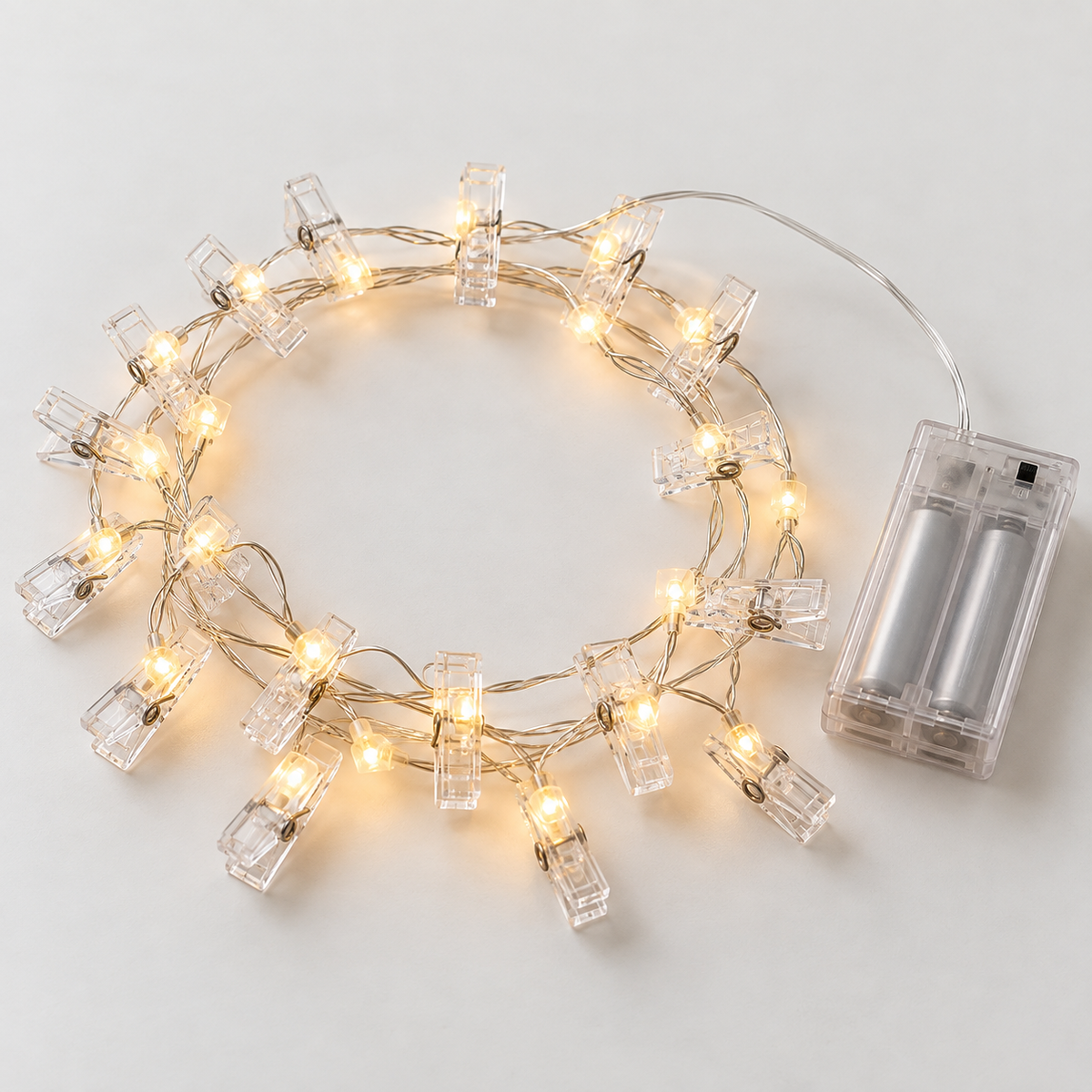 3M 20LED Holder Clip Fairy Sliver Wire String Light Battery Christmas Party Holiday Decor