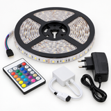 5M 300LED Strip Light Kit SMD3528 Flexible RGB Waterproof Flexible Lamp Home Car 24 Key IR Remote Control