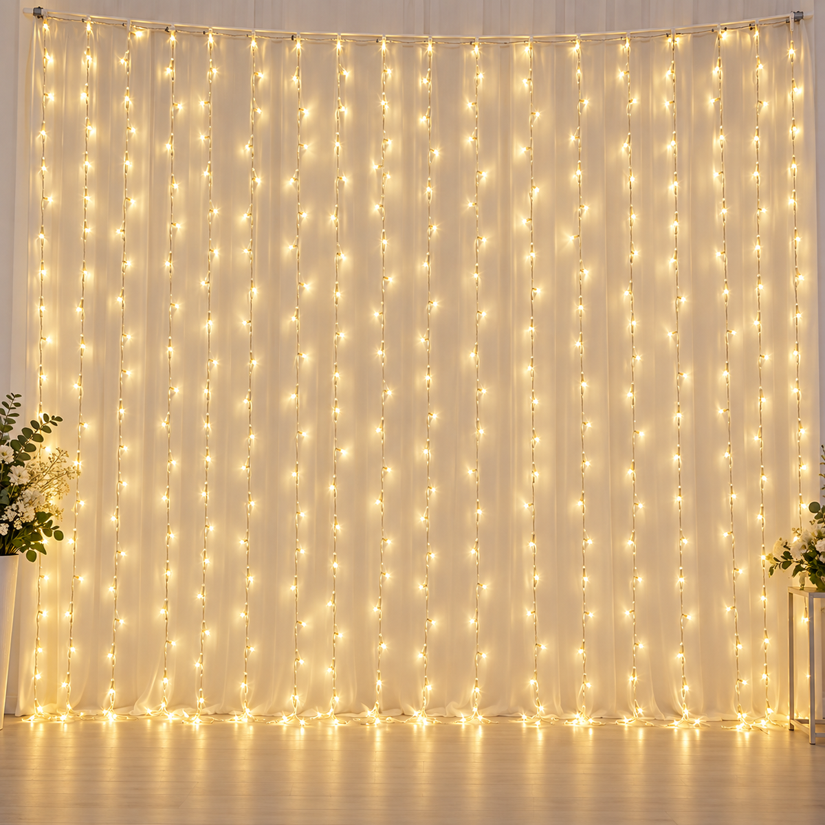 3M*3M 320 LED Waterfall Curtain String Holiday Light for Wedding Valentine's Day AC110V