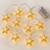 1.65M Battery Powered 10PCS Star Shape Eid Ramadan LED String Light Indoor Home Party Decor