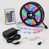 5M DC12V LED Strip Light 5050 RGB Rope Flexible Changing Lamp with Remote Control for TV Bedroom Party Home