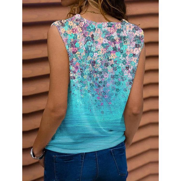 2021 New Floral Vest Sleeveless T-Shirt