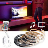 0.5M/1M/1.5M/2M/3M/4M Non-waterproof Music Sound Activated Remote Control 5050 LED Strip Light DC5V - Lighting