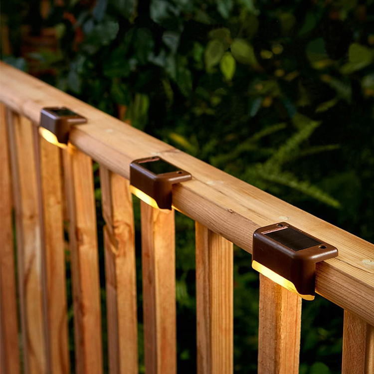 4-Pack Solar-Powered LED Fence Wall Lights for Outdoor Garden Pathways and Decks