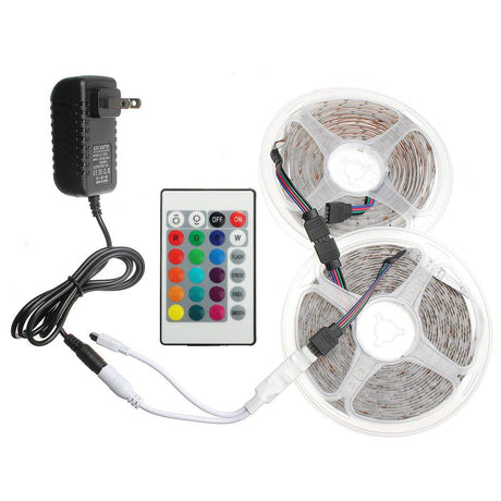 2M 3M 5M 10M 8mm DC12V Waterproof RGB LED Light Strip Remote Controller Outdoor Indoor KTV Hotel Home Decor