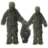 5 in 1 Ghillie Suit, 3D Camouflage Hunting Apparel Including Jacket, Pants, Hood, Carry Bag Suitable for Unisex Adults/Kids/Youth