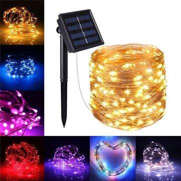 10M 100LED Solar Powered 2 Modes Fairy String Light Party Christmas Lamp Outdoor Garden Decor