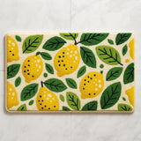 Feblilac Lemon Fruit Bath Mat – Soft Non-Slip Bathroom Rug with Bright Yellow Citrus and Green Leaves, Cute Summer Decor for Kitchen or Entryway