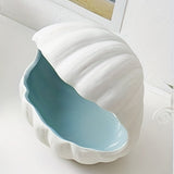 Ceramic Shell Jewelry Storage Tray, Aqua White Earrings Rings Bracelets Storage Container