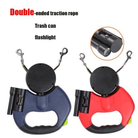 2 Color Retractable Dual Pet Leash