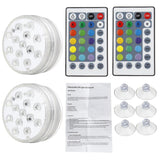 2PCS/4PCS LED Underwater Light Waterproof RGB Swimming Pool Lamp + 24Keys IR Remote Control