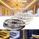 5M 60W 5050 SMD Non-waterproof 300LEDs Strip Light Pure White Warm White DC24V