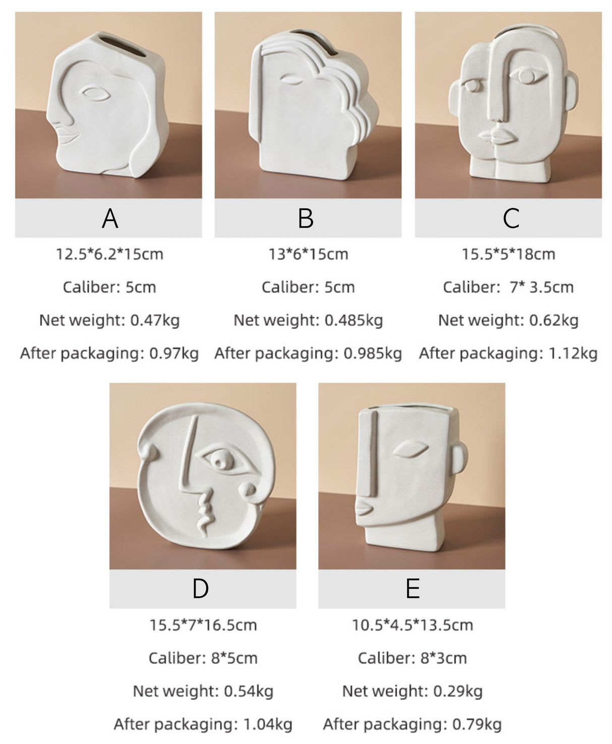 Ceramic Facial Figure Vase