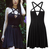 2021 New Sexy Pentagram Vintage Gothic Dress