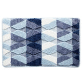 Blue Wave Geometric Bath Mat