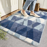 Blue Wave Geometric Bath Mat