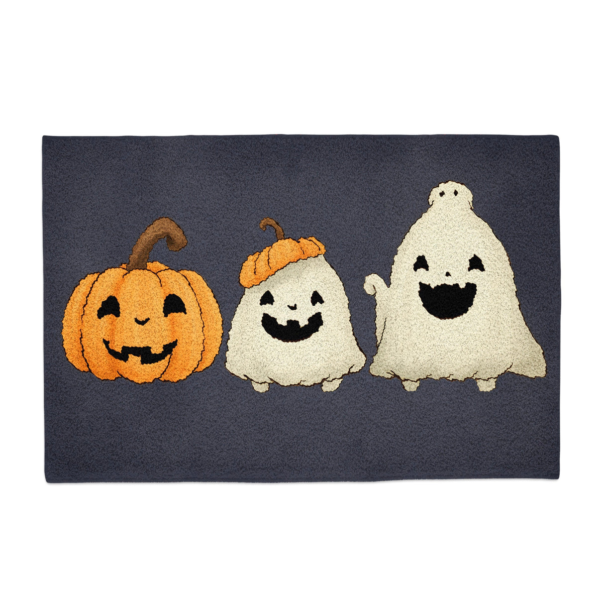 Feblilac Pumpkin and Ghots Tufted Bath Mat