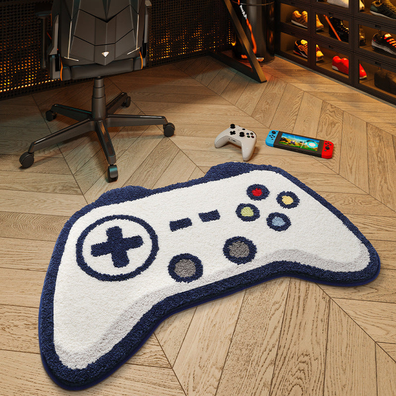 Feblilac Cartoon White Gamepad Tufted Bath Mat