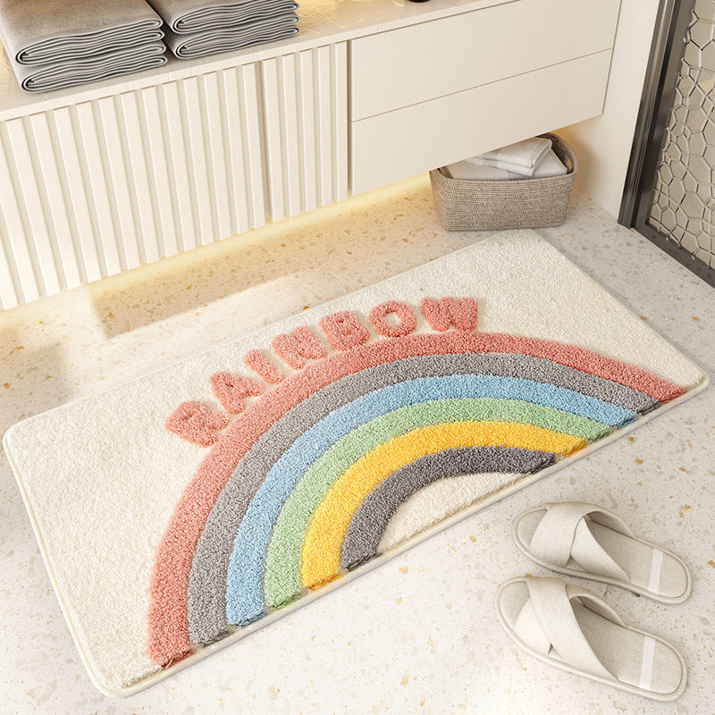 Feblilac Rainbow Tufted Bath Mat