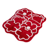 Feblilac Red Typograph Bath Mat, Double Happiness Bathroom Rug, Soft Flush Non-Slip Water Absorbent Mat
