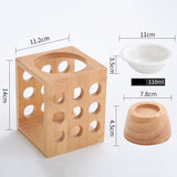 Bamboo Square Aroma Burner & Oil Lamp