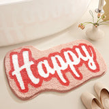 Feblilac Pink Happy Tufted Bath Mat