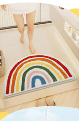 Feblilac Semicircle Rainbow Tufted Bath Mat