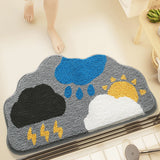 Feblilac Meteorological Clouds Tufted Bath Mat