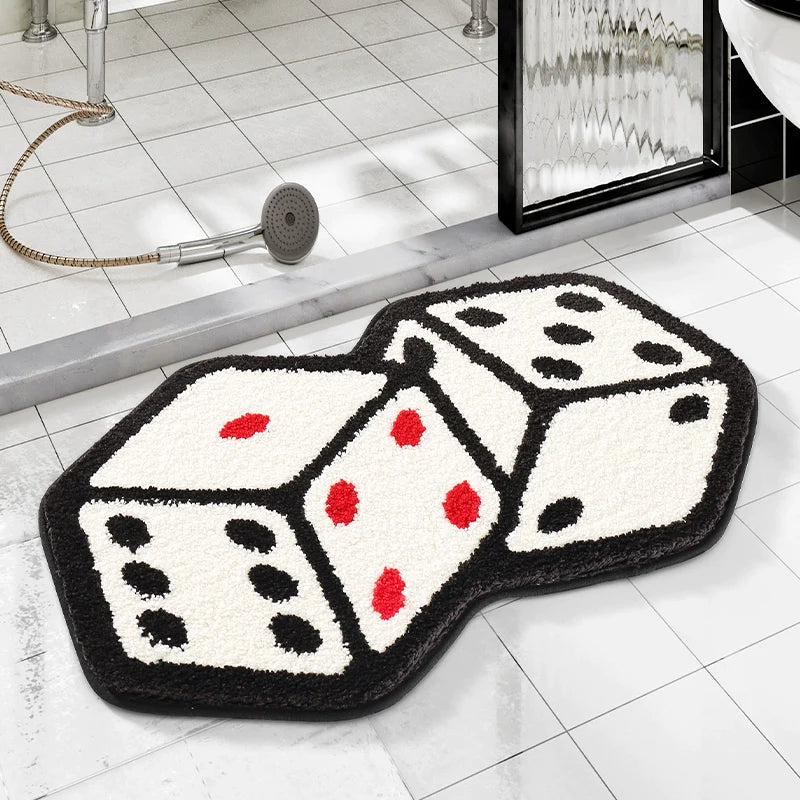 Feblilac Game Dice Tufted Bath Mat