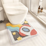 Feblilac Rocket Tufted Bathroom Mat Toilet U-Shaped Floor Mat