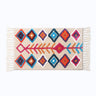 Bohemian Tassel Bath Mat, Tropical Geometry Style Rug for Bathroom