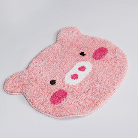 Feblilac Pig Bath Mat, Cute Animal Bathroom Rug, Soft Flush Non-Slip Water Absorbent Mat