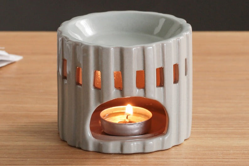 Light Grey Vertical Pattern Aroma Burner