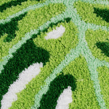 Feblilac Green Leaf Bath Mat, Monstera Bathroom Rug, Soft Flush Non-Slip Water Absorbent Mat