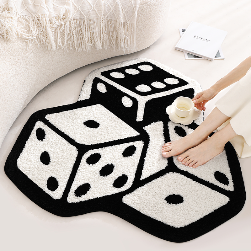 Feblilac Three Dice Tufted Bath Mat