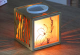 Flower Shadow Glass Aroma Burner & Oil Lamp