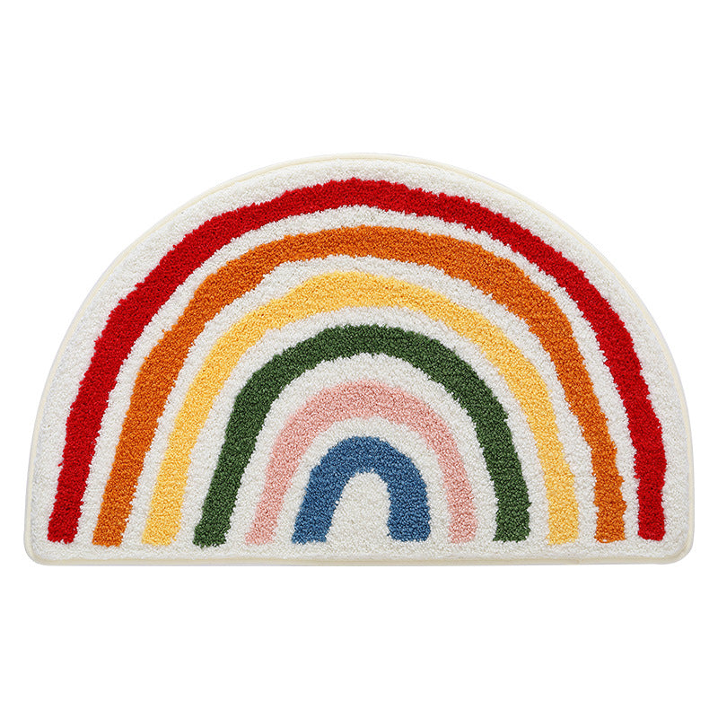 Feblilac Semicircle Rainbow Tufted Bath Mat