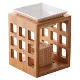 Bamboo Square Aroma Burner & Oil Lamp