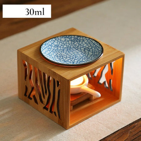 Natural Bamboo Aromatherapy Lamp & Ceramic Essential Oil Stove Aroma Burner